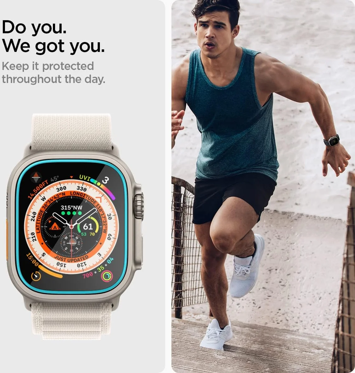 Spigen EZ Fit - Apple Watch Ultra 3/2/1 Screen Protector Glas 2-Pack afbeelding 5