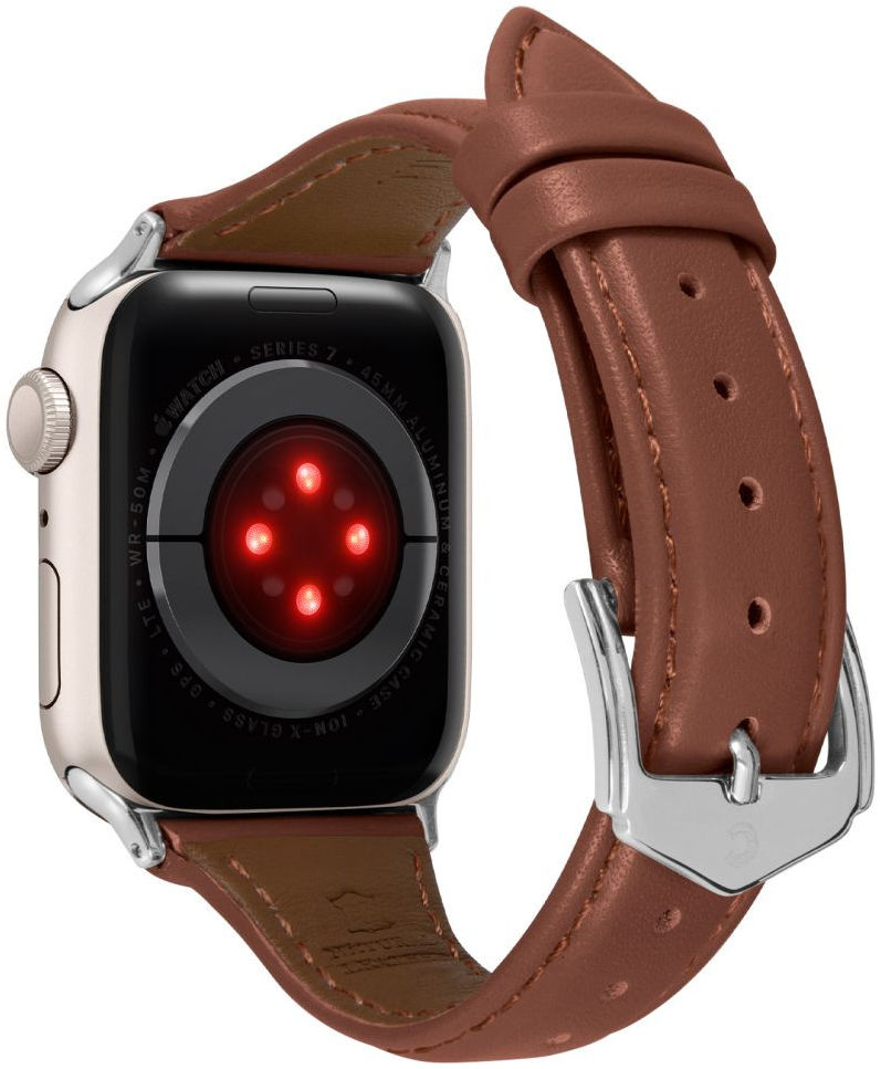 Spigen Cyrill Apple Watch Bandje - 4-10/SE - 38/40/41/42MM - Echt Leer Bruin afbeelding 7