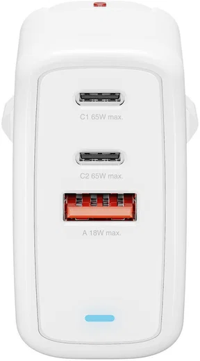 4smarts GaN Flex 65W 1x USB 2x USB-C Snellader PD Adapter Wit afbeelding 5