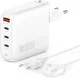 4smarts Flex Pro 100W 1x USB 3x USB-C Snellader Met Verlengkabel Wit afbeelding 1