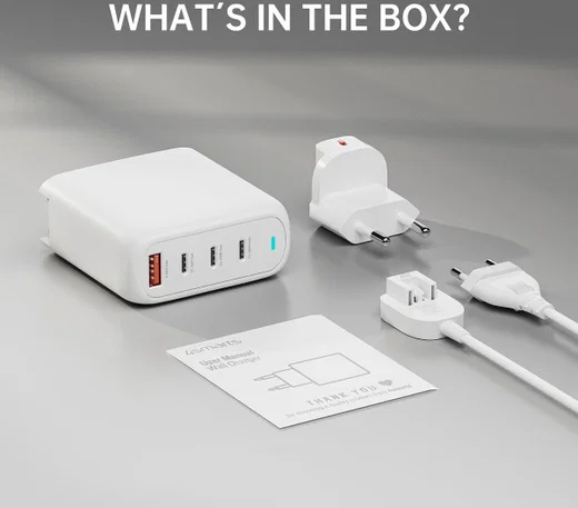 4smarts Flex Pro 100W 1x USB 3x USB-C Snellader Met Verlengkabel Wit afbeelding 10