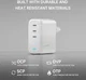 4smarts GaN Flex Pro 140W 3x USB-C Snellader PD Adapter Wit afbeelding 6