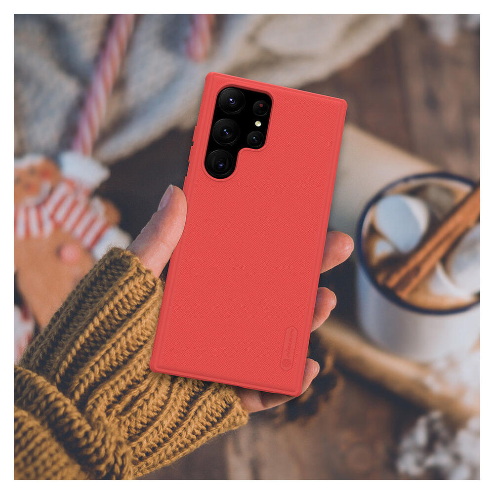 Nillkin Super Frosted Shield Samsung Galaxy S23 Ultra Hoesje Rood afbeelding 9