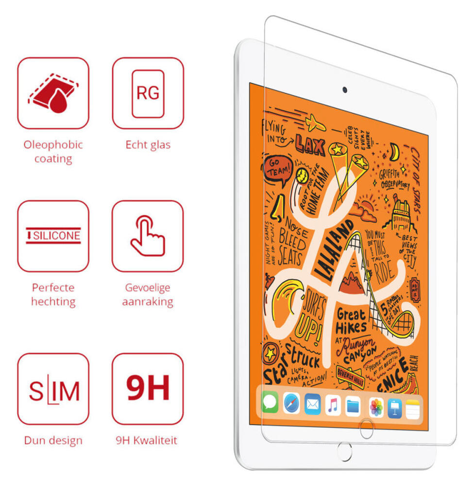 Rosso Apple iPad Mini 4 / 5 9H Tempered Glass Screen Protector afbeelding 2