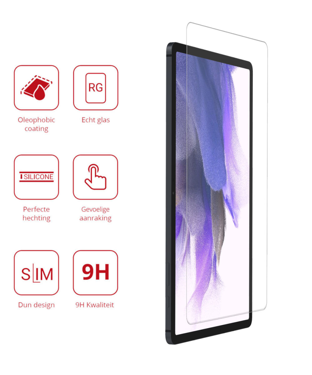 Rosso Samsung Galaxy Tab S7+ / S7 FE / S8+ Tempered Glass Screen Protector afbeelding 2