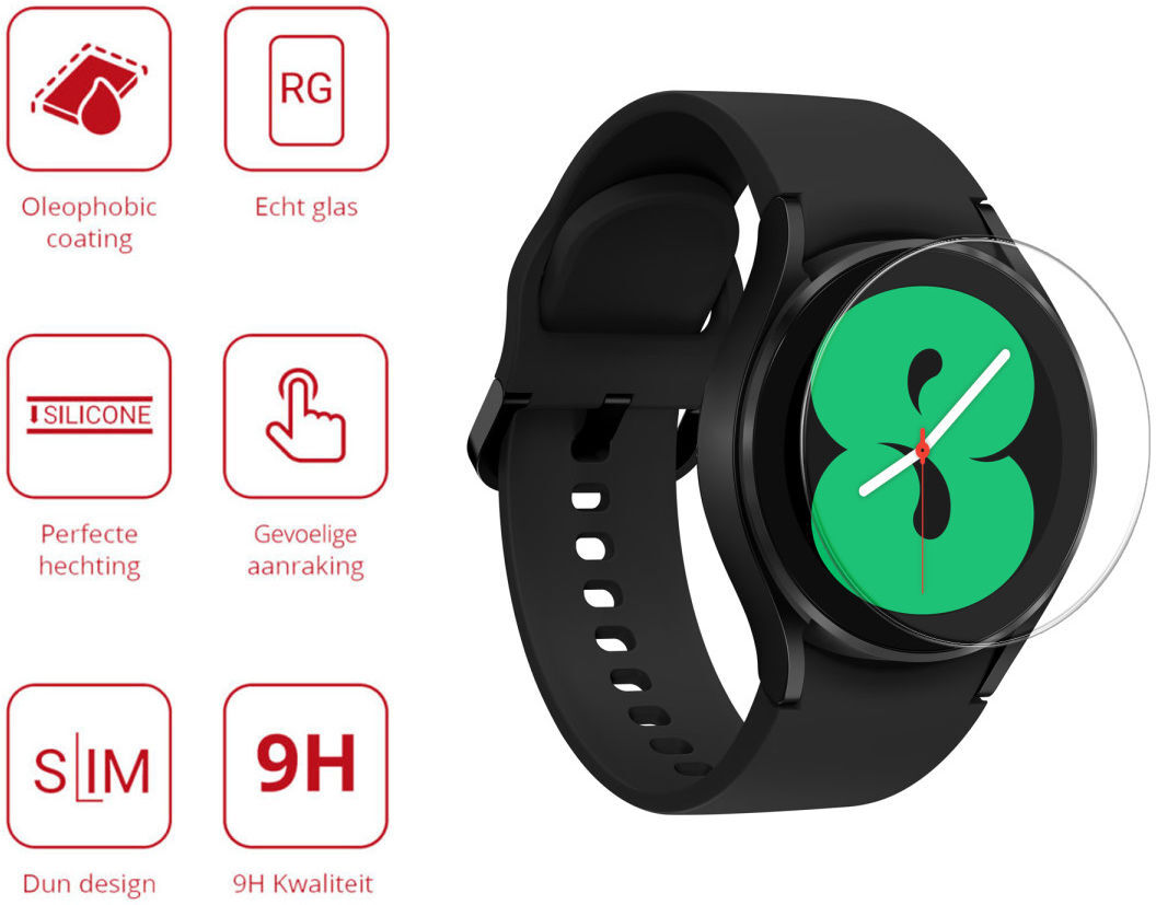 Rosso - Samsung Galaxy Watch 4 44MM 9H Tempered Glass Screen Protector afbeelding 2