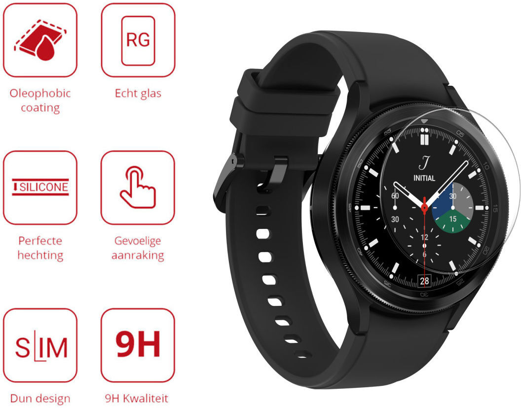 Rosso - Samsung Galaxy Watch 4 Classic 46MM 9H Tempered Glass afbeelding 2