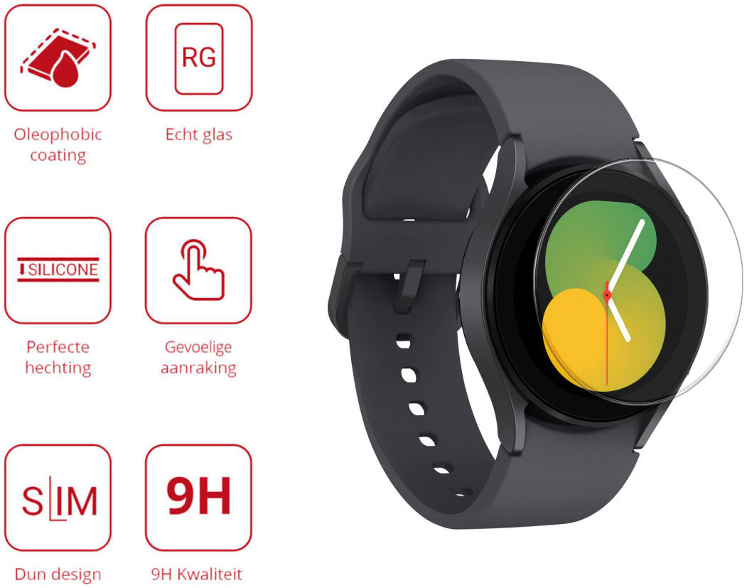 Rosso - Samsung Galaxy Watch 5 40MM 9H Tempered Glass Screen Protector afbeelding 2