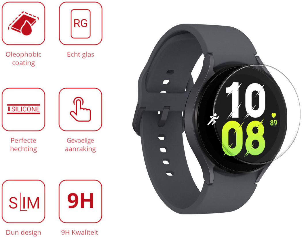 Rosso - Samsung Galaxy Watch 5 44MM 9H Tempered Glass Screen Protector afbeelding 2