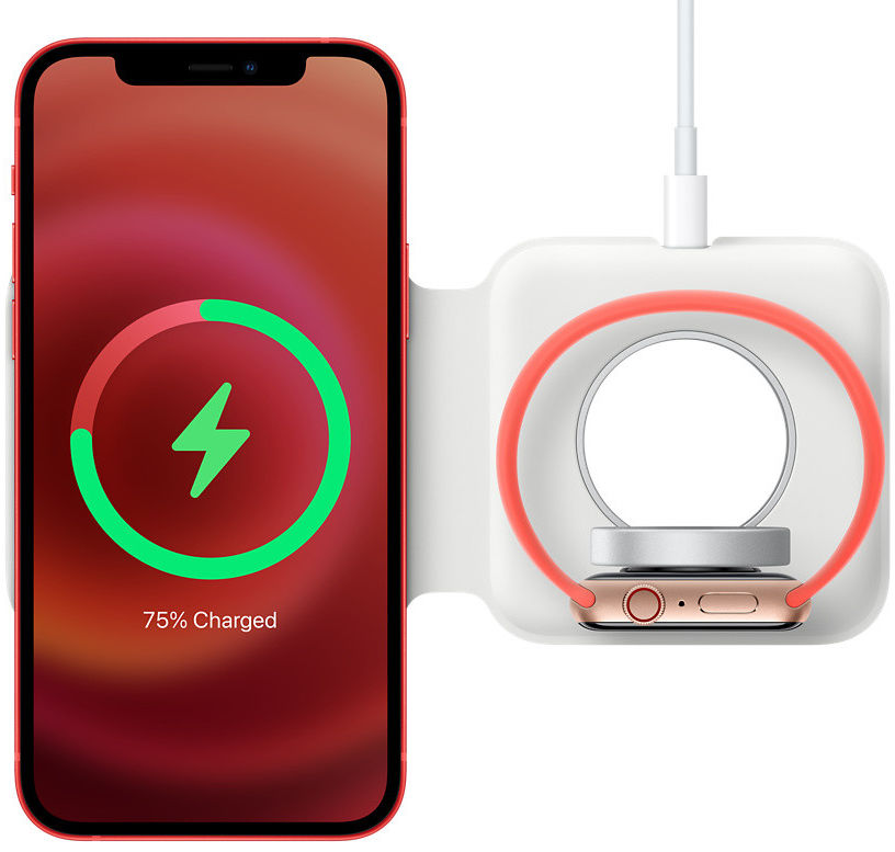 Originele Apple Dubbele MagSafe Oplader 15W iPhone en Apple Watch Wit afbeelding 1