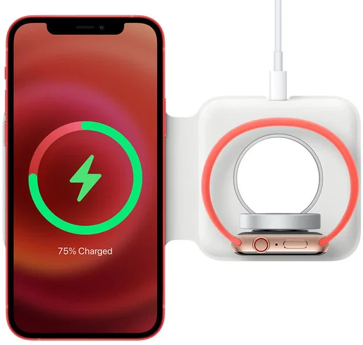 Originele Apple Dubbele MagSafe Oplader 15W iPhone en Apple Watch Wit afbeelding 1