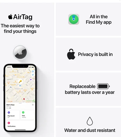 Originele Apple AirTag Object Tracker met Apple Zoek Mijn-App (1-Pack) afbeelding 5