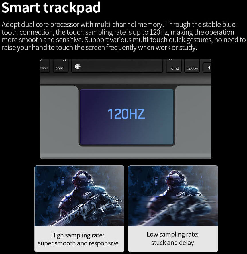 Nillkin Samsung Galaxy Tab S8+ / S7+ Hoes met Bluetooth Toetsenbord afbeelding 15