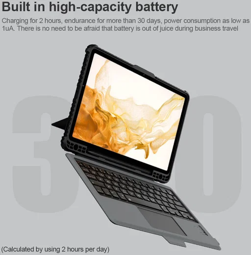 Nillkin Samsung Galaxy Tab S8+ / S7+ Hoes met Bluetooth Toetsenbord afbeelding 16