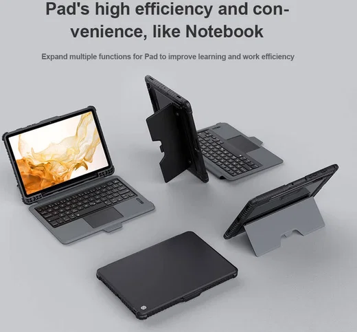 Nillkin Samsung Galaxy Tab S8+ / S7+ Hoes met Bluetooth Toetsenbord afbeelding 7