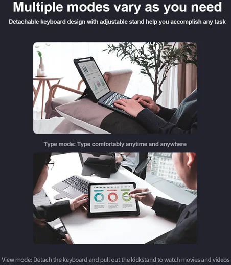 Nillkin Samsung Galaxy Tab S8+ / S7+ Hoes met Bluetooth Toetsenbord afbeelding 8