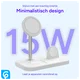 3 in 1 Draadloze MagSafe Oplader 15W iPhone/AirPods/Watch Wit afbeelding 3
