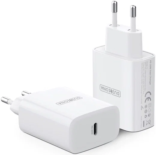 Duzonna T3 20W USB-C Snellader Power Delivery Adapter Fast Charge Wit afbeelding 2