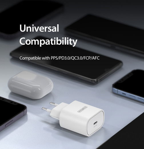 Duzonna T6 25W USB-C Snellader Power Delivery Adapter Fast Charge Wit afbeelding 11