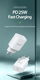 Duzonna T6 25W USB-C Snellader Power Delivery Adapter Fast Charge Wit afbeelding 4