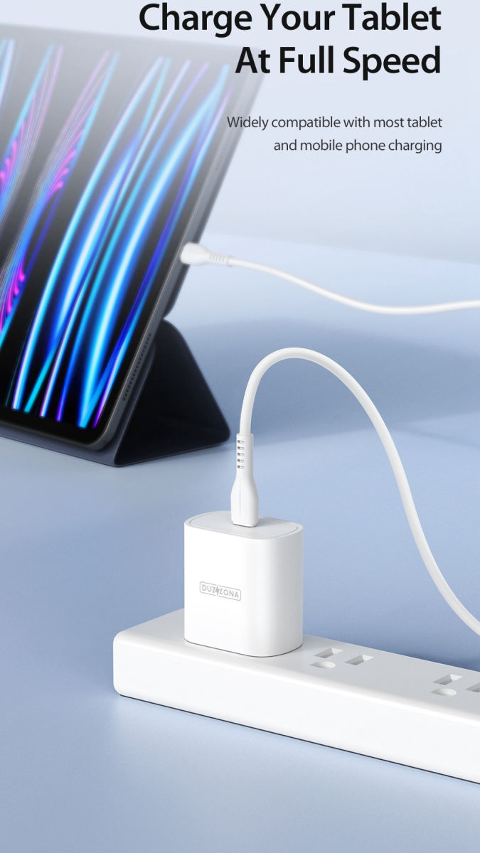 Duzonna T6 25W USB-C Snellader Power Delivery Adapter Fast Charge Wit afbeelding 8