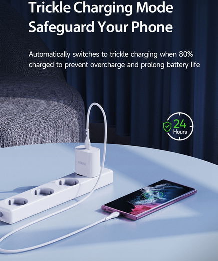 Duzonna T6 25W USB-C Snellader Power Delivery Adapter Fast Charge Wit afbeelding 9