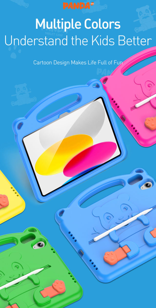 Dux Ducis Panda Apple iPad 11 (2025) / 10.9 (2022) Kinder Tablethoes Blauw afbeelding 10