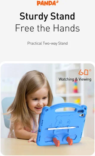 Dux Ducis Panda Apple iPad 11 (2025) / 10.9 (2022) Kinder Tablethoes Blauw afbeelding 11