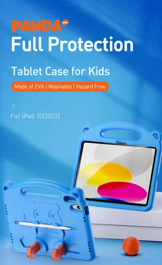 Dux Ducis Panda Apple iPad 11 (2025) / 10.9 (2022) Kinder Tablethoes Blauw afbeelding 7