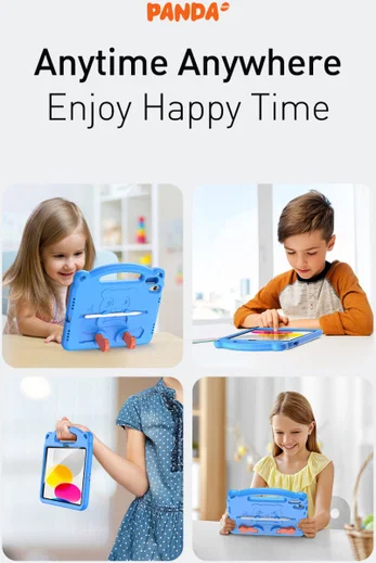 Dux Ducis Panda Apple iPad 11 (2025) / 10.9 (2022) Kinder Tablethoes Blauw afbeelding 8