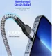 Duzzona USB-A 3-in-1 Lightning / USB-C / Micro USB Kabel 3.5A 1.3M Zwart afbeelding 10