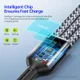 Duzzona USB-A 3-in-1 Lightning / USB-C / Micro USB Kabel 3.5A 1.3M Zwart afbeelding 6