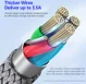 Duzzona USB-A 3-in-1 Lightning / USB-C / Micro USB Kabel 3.5A 1.3M Zwart afbeelding 8