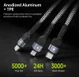Duzzona USB-A 3-in-1 Lightning / USB-C / Micro USB Kabel 3.5A 1.3M Zwart afbeelding 9
