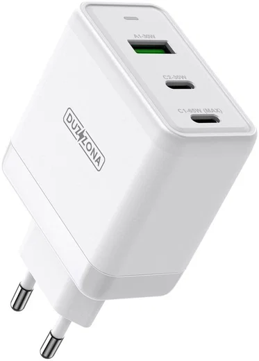 Duzzona T1 USB/USB-C GaN Snellader 65W PD 3.0/QC 3.0 Adapter Wit afbeelding 1