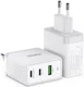 Duzzona T1 USB/USB-C GaN Snellader 65W PD 3.0/QC 3.0 Adapter Wit afbeelding 2