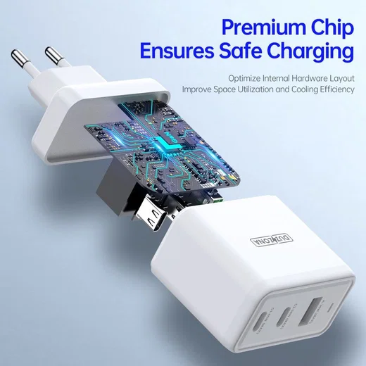 Duzzona T1 USB/USB-C GaN Snellader 65W PD 3.0/QC 3.0 Adapter Wit afbeelding 8