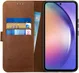 Rosso Deluxe Samsung Galaxy A54 Hoesje Echt Leer Book Case Bruin afbeelding 1
