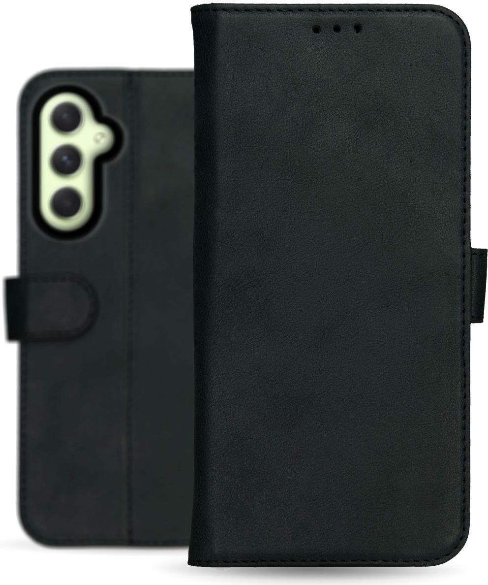 Rosso Deluxe Samsung Galaxy A54 Hoesje Echt Leer Book Case Zwart afbeelding 4