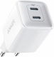 Anker 521 Nano Pro (40W) Fast Charge Twee-Poorts USB-C Adapter Wit afbeelding 1