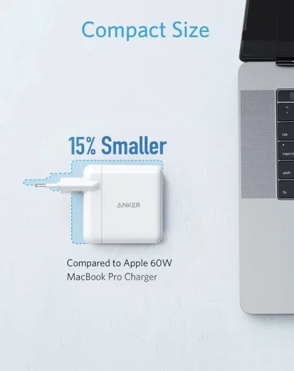 Anker PowerPort (35W) Power Delivery 3.0 USB-A en USB-C Adapter Wit afbeelding 3