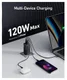 Anker 737 GaNPrime (120W) Fast Charge USB-C en USB-A Adapter Zwart afbeelding 2