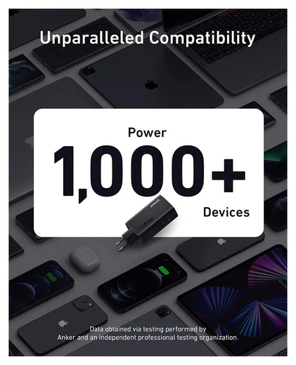 Anker 737 GaNPrime (120W) Fast Charge USB-C en USB-A Adapter Zwart afbeelding 5