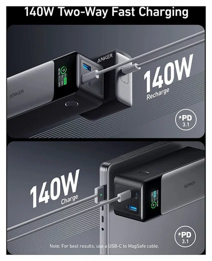 Anker 737 PowerCore (140W) 24.000 mAh Powerbank Power Delivery Laptop/MacBook afbeelding 2