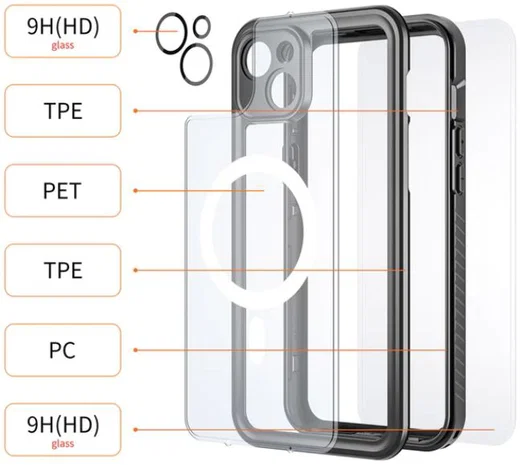 Armor X Apple iPhone 14 Hoesje Waterdicht MagSafe Transparant afbeelding 4