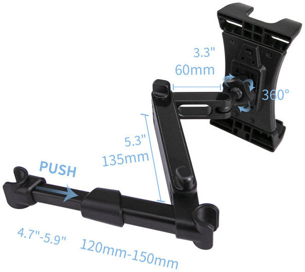 Armor X Verstelbare Hoofdsteun voor Tablet / Smartphone Autohouder afbeelding 6