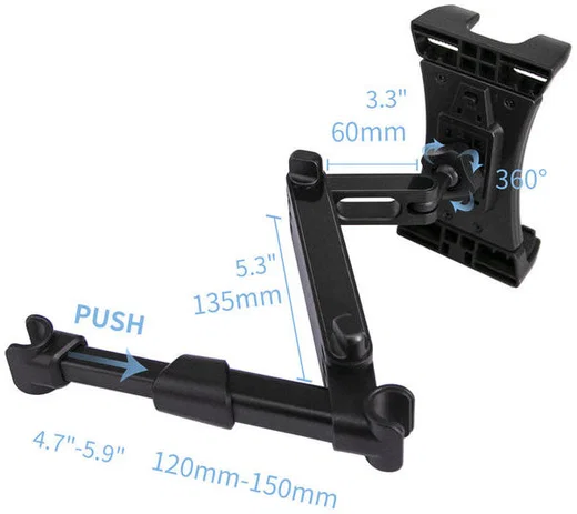 Armor X Verstelbare Hoofdsteun voor Tablet / Smartphone Autohouder afbeelding 6