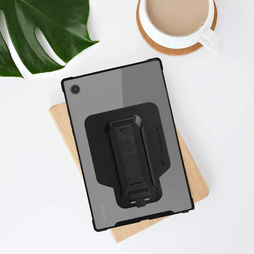 Armor-X Samsung Galaxy Tab A8 Hoes Shockproof met Strap Zwart afbeelding 3