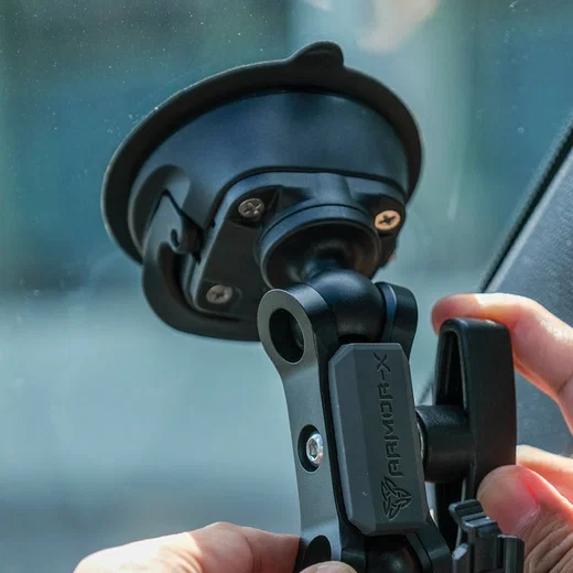 Armor X ONE-LOCK Auto Telefoon/Tablet Houder Met Zuignap Zwart afbeelding 2