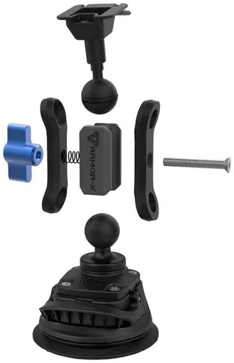 Armor X ONE-LOCK Auto Telefoon/Tablet Houder Met Zuignap Zwart afbeelding 5